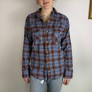 DeeCee Rangers LADIES PLAID FLANNEL LONG SLEEVE MEDIUM 14-S-14 1/2